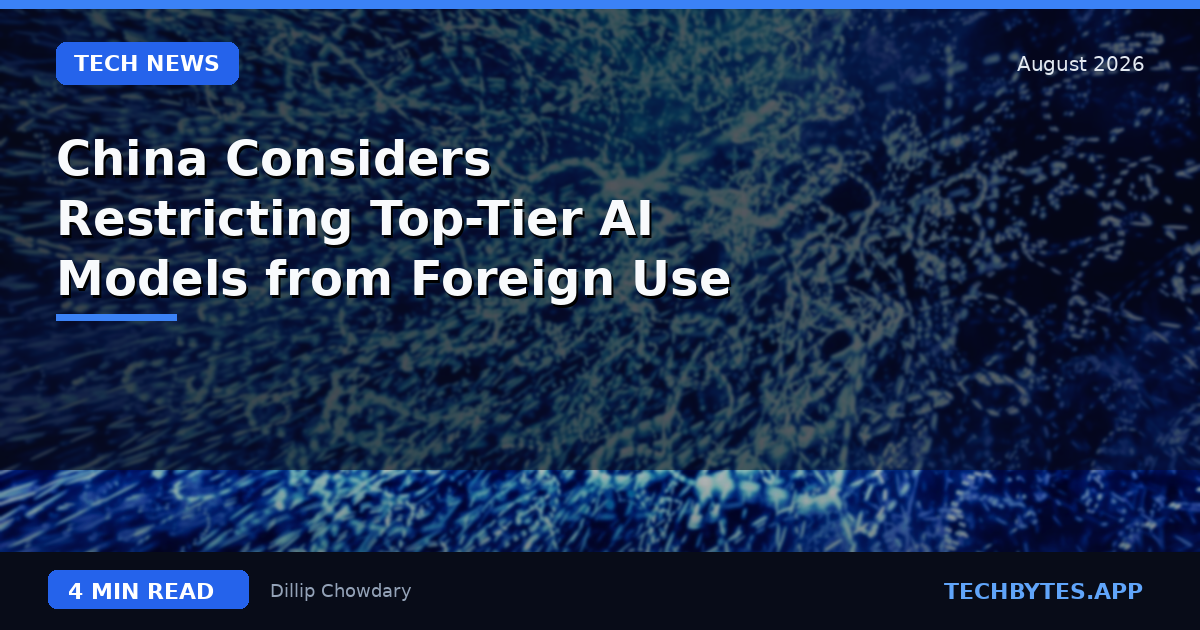 China Considers Restricting Top-Tier AI Models from Foreign Use