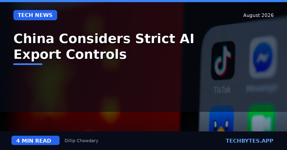 China Considers Strict AI Export Controls