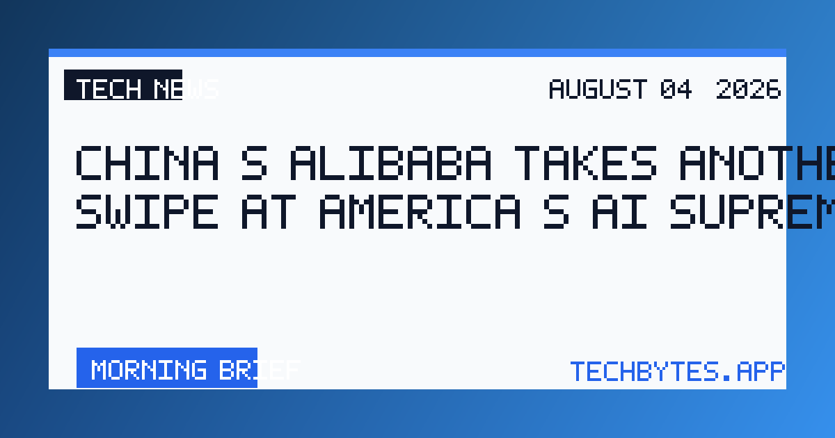 China’s Alibaba takes another swipe at America’s AI supremacy