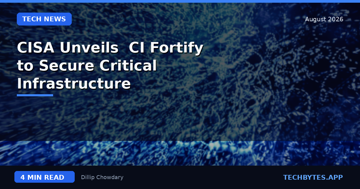CISA Unveils "CI Fortify" to Secure Critical Infrastructure