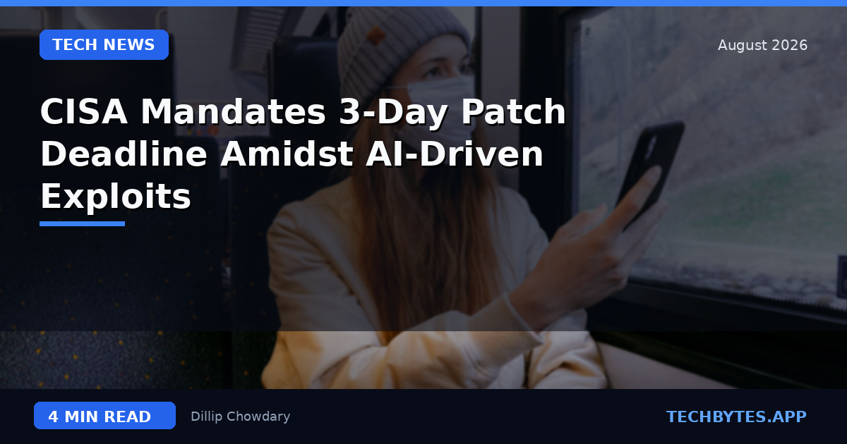 CISA Mandates 3-Day Patch Deadline Amidst AI-Driven Exploits