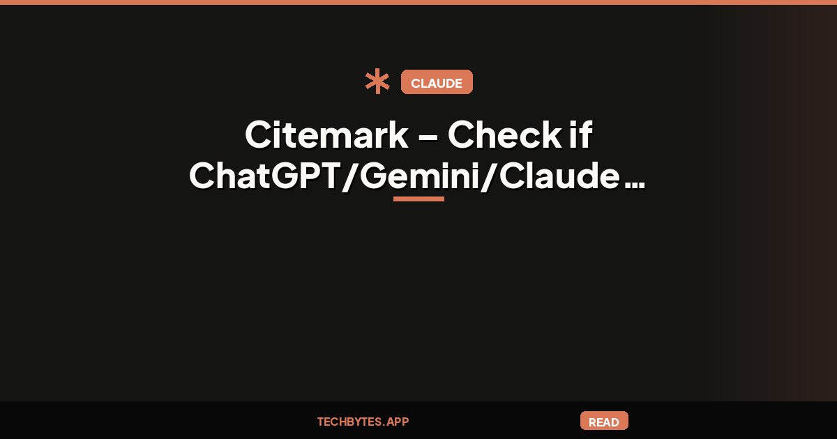Citemark – Check if ChatGPT/Gemini/Claude mention your business