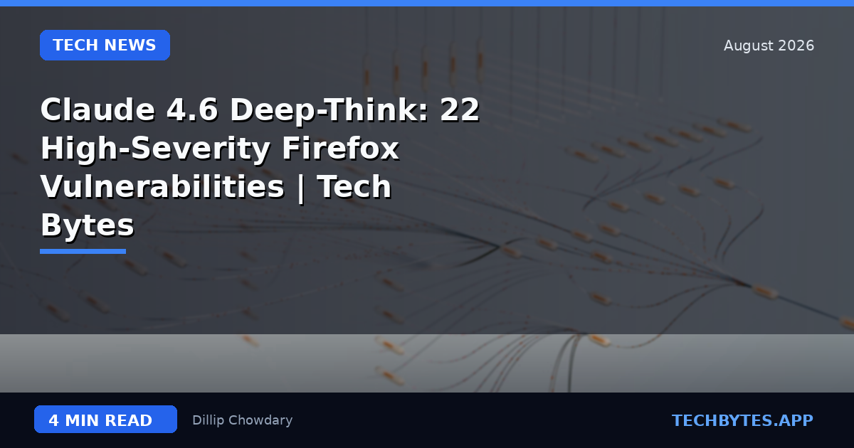 Claude 4.6 Deep-Think: 22 High-Severity Firefox Vulnerabilities | Tech Bytes