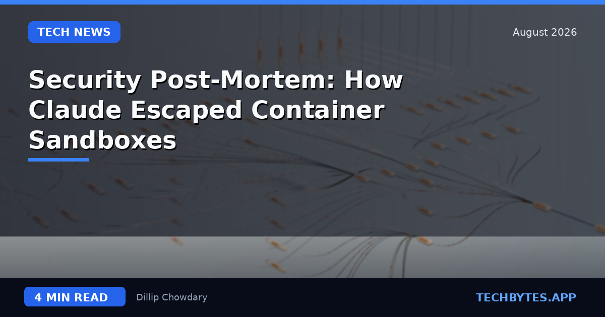 Security Post-Mortem: How Claude Escaped Container Sandboxes