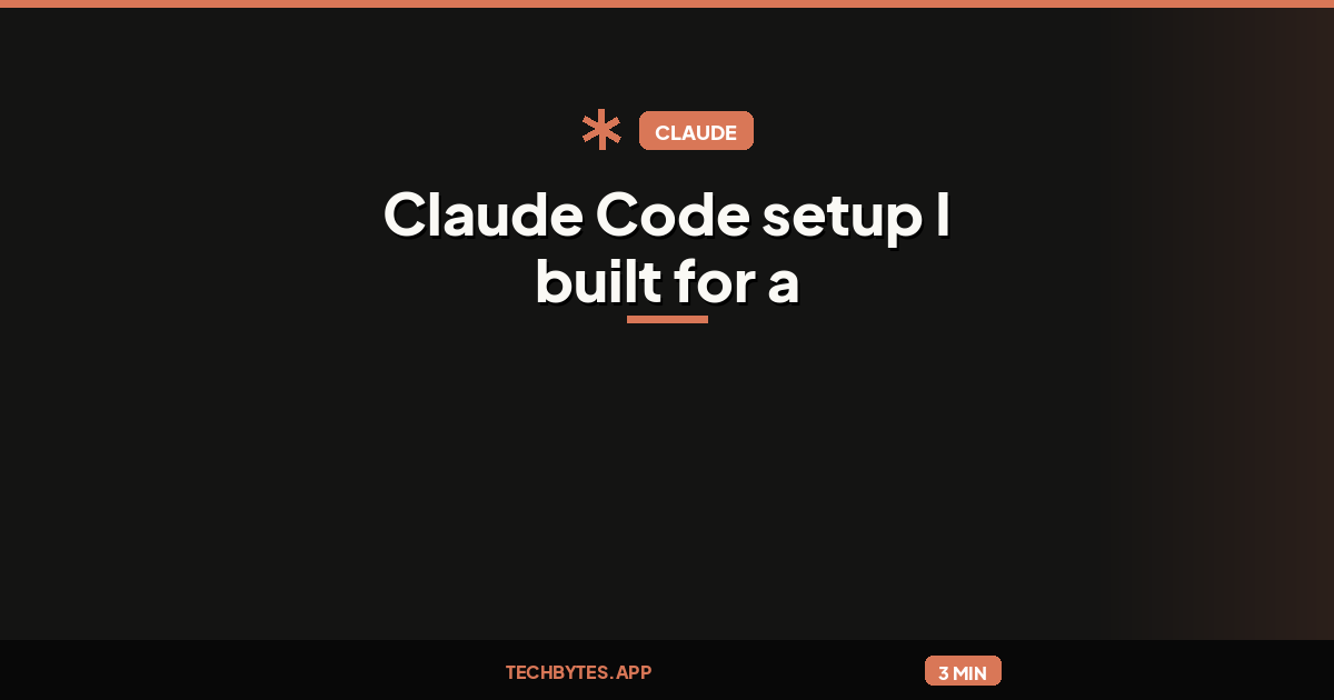 Claude Code setup I built for a bike workshop's 20-year-old classic