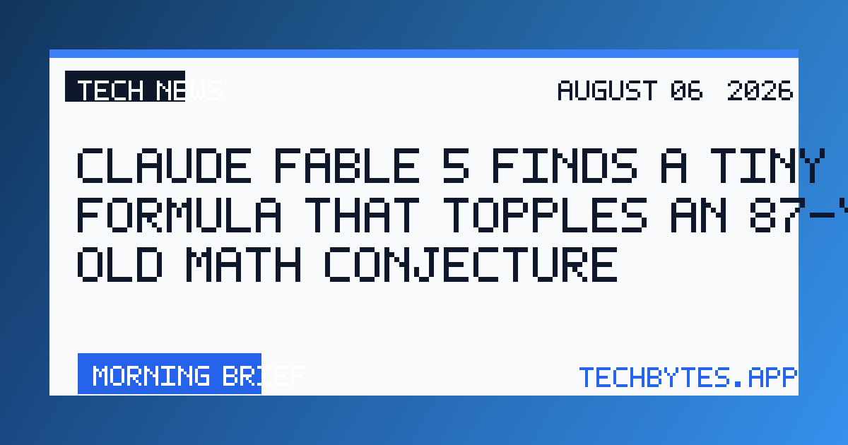 Claude Fable 5 finds a tiny formula that topples an 87-year-old math conjecture