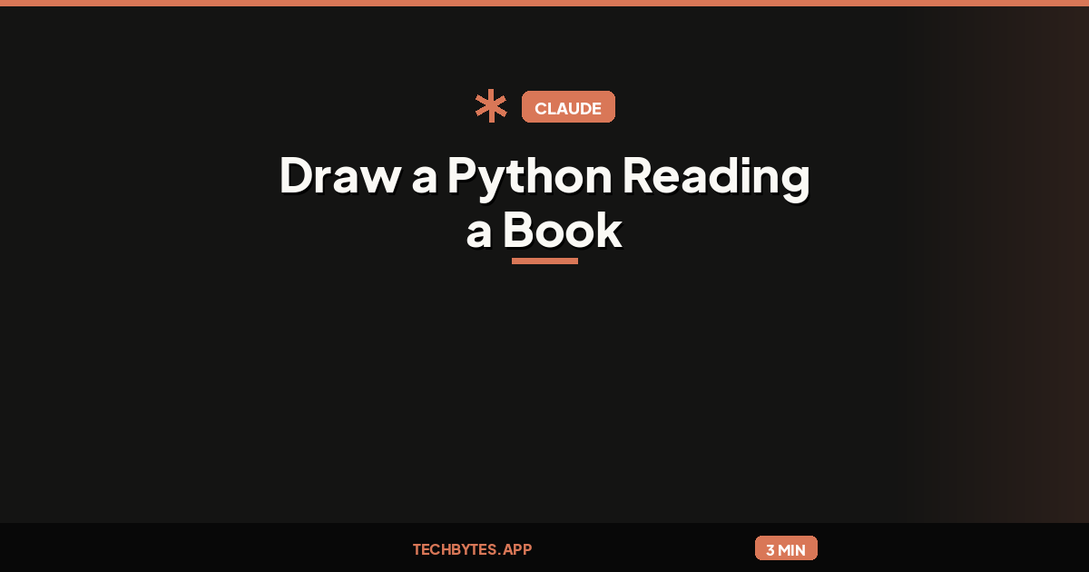 Claude Fable 5.1 Benchmark: Draw a Python Reading a Book