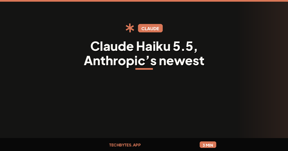 Claude Haiku 5.5 in GitHub Copilot: Claude Haiku 5.5, Anthropic’s newest