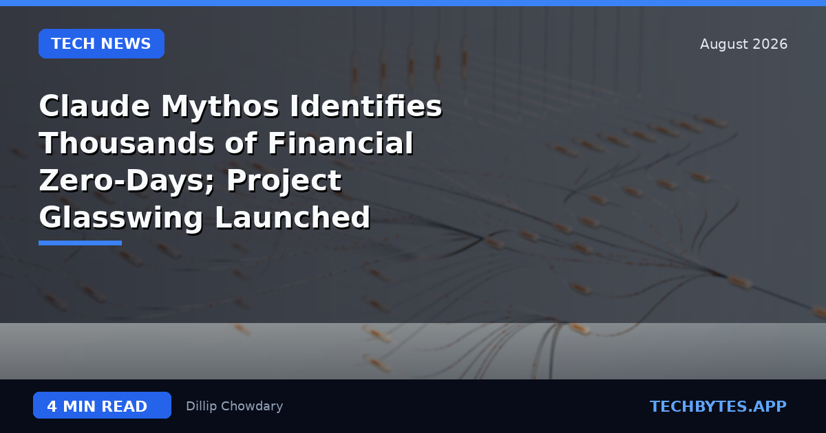 Claude Mythos Identifies Thousands of Financial Zero-Days; Project Glasswing Launched