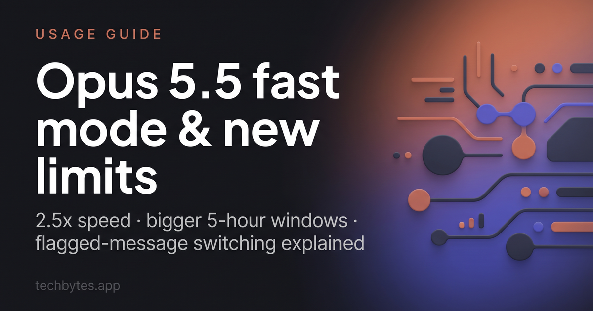 Claude Opus 5.5 fast mode, bigger five-hour usage windows, and flagged-message model switching