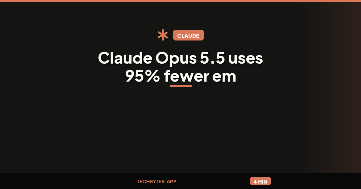 Claude Opus 5.5 uses 95% fewer em dashes, but its answers are getting