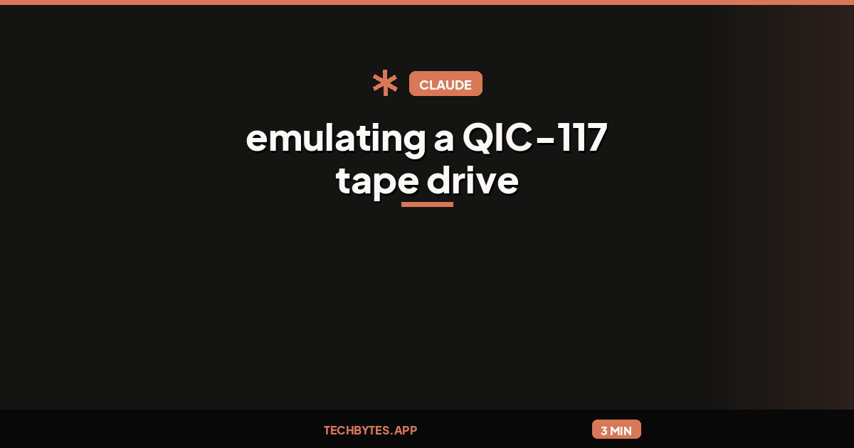 Claude × retrocomputing: emulating a QIC-117 tape drive