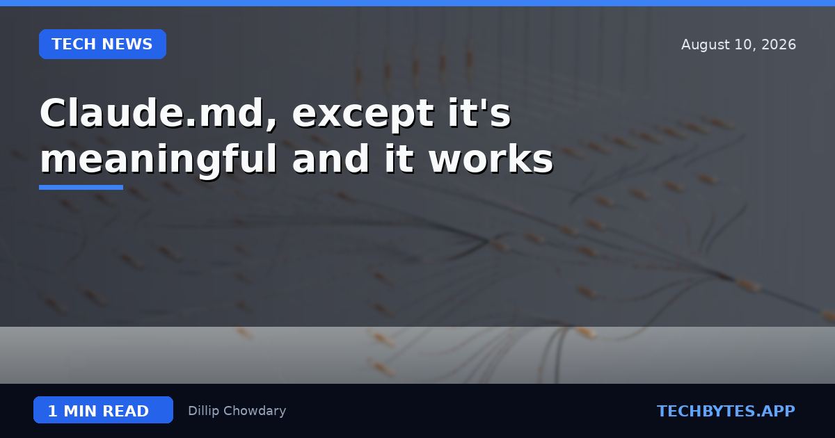 Claude.md, except it's meaningful and it works