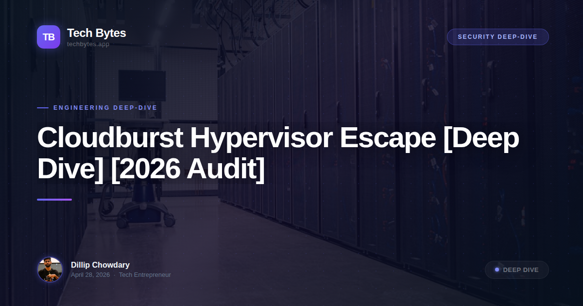 Cloudburst Hypervisor Escape [Deep Dive] [2026 Audit]