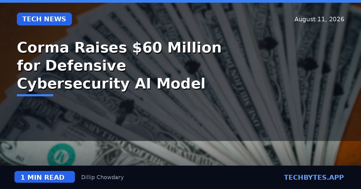 Corma Raises $60 Million for Defensive Cybersecurity AI Model