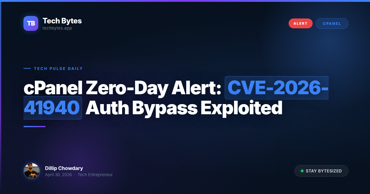 cPanel Zero-Day Alert: CVE-2026-41940 Auth Bypass Exploited