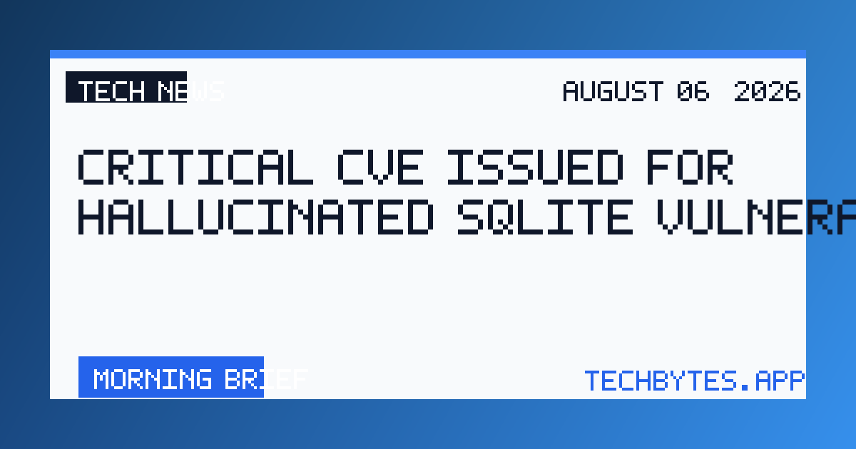 Critical CVE issued for hallucinated SQLite vulnerability