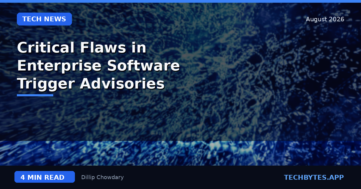 Critical Flaws in Enterprise Software Trigger Advisories
