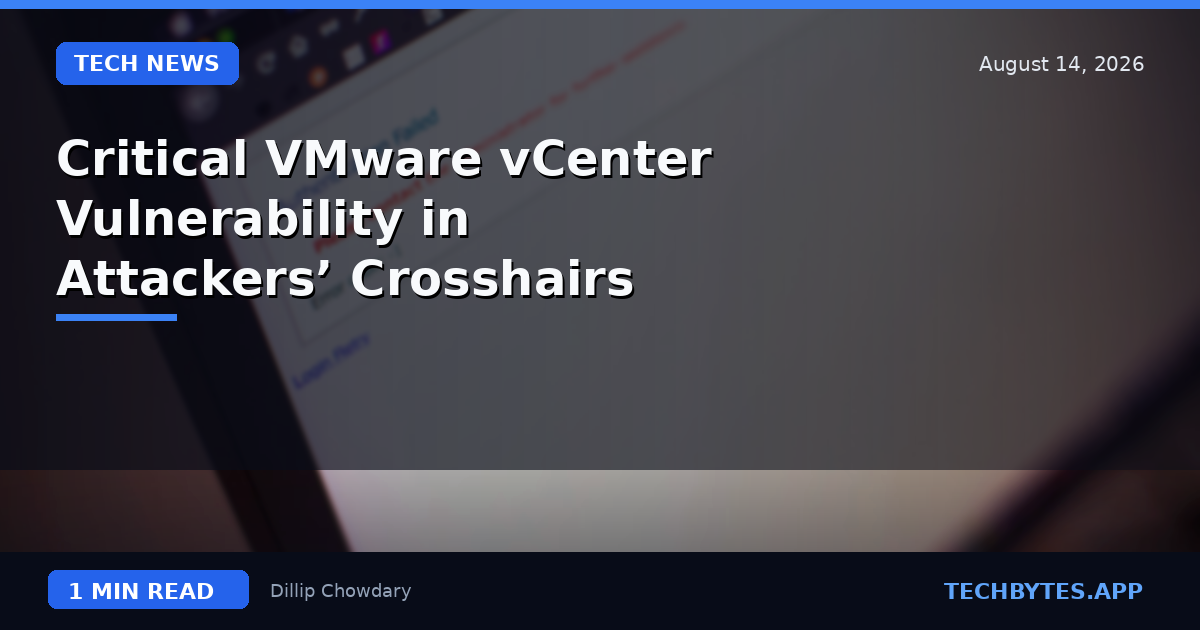 Critical VMware vCenter Vulnerability in Attackers’ Crosshairs