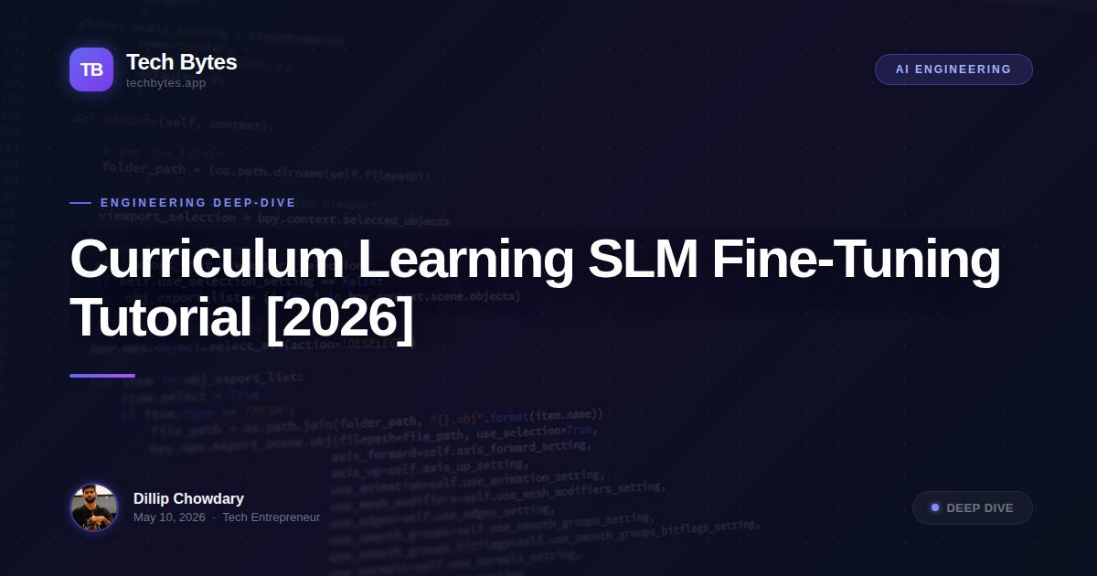 Curriculum Learning SLM Fine-Tuning Tutorial [2026]