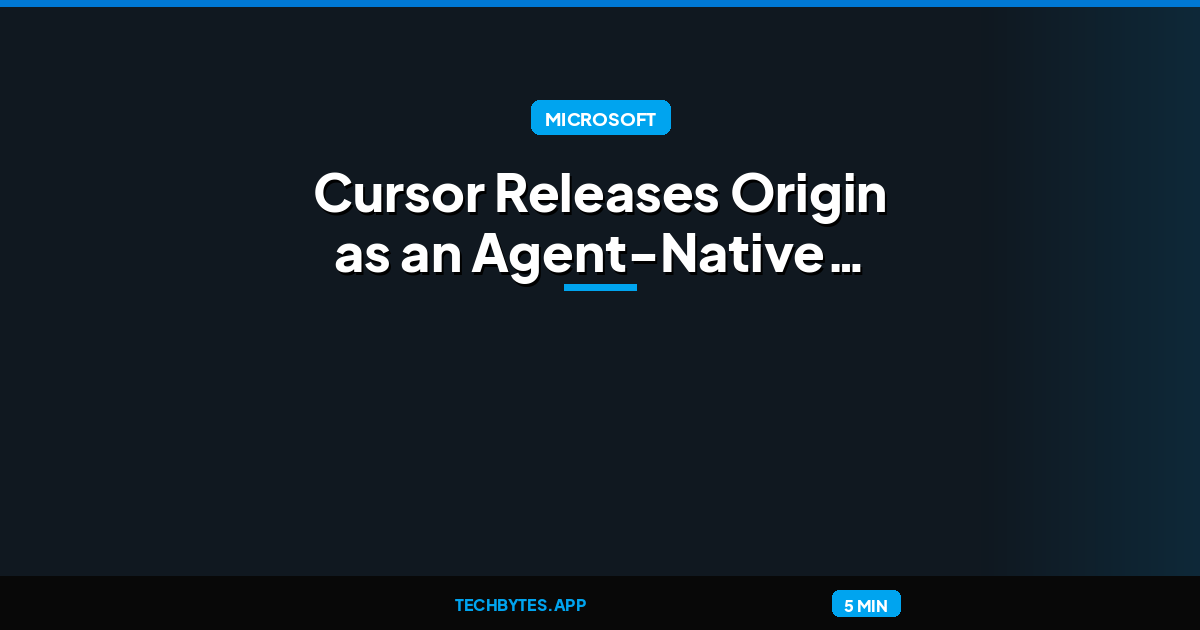 Cursor Releases Origin as an Agent-Native Alternative to GitHub