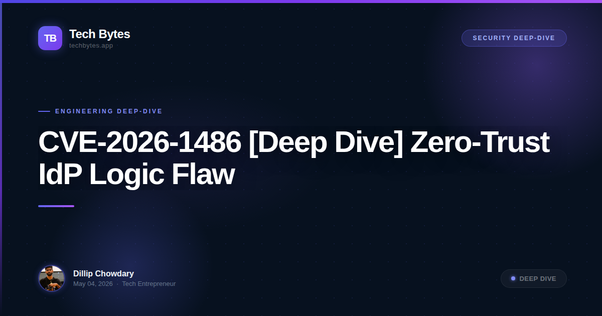 CVE-2026-1486 [Deep Dive] Zero-Trust IdP Logic Flaw