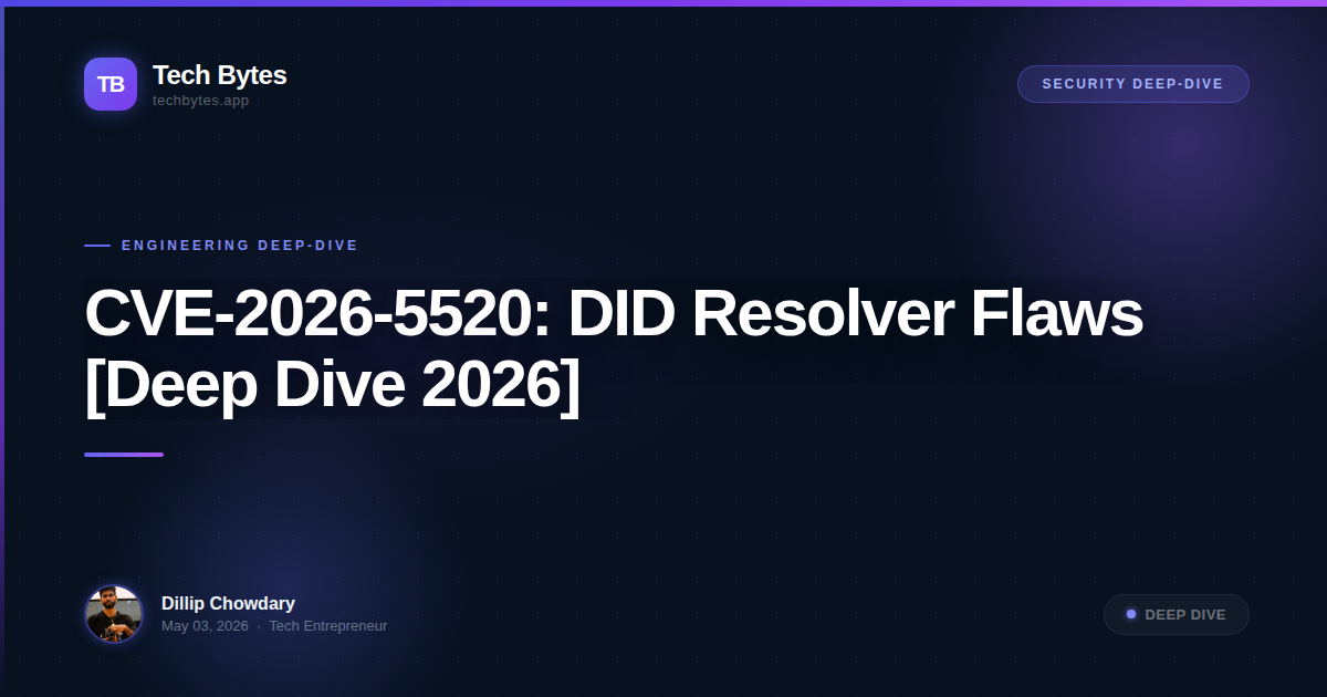 CVE-2026-5520: DID Resolver Flaws [Deep Dive 2026]