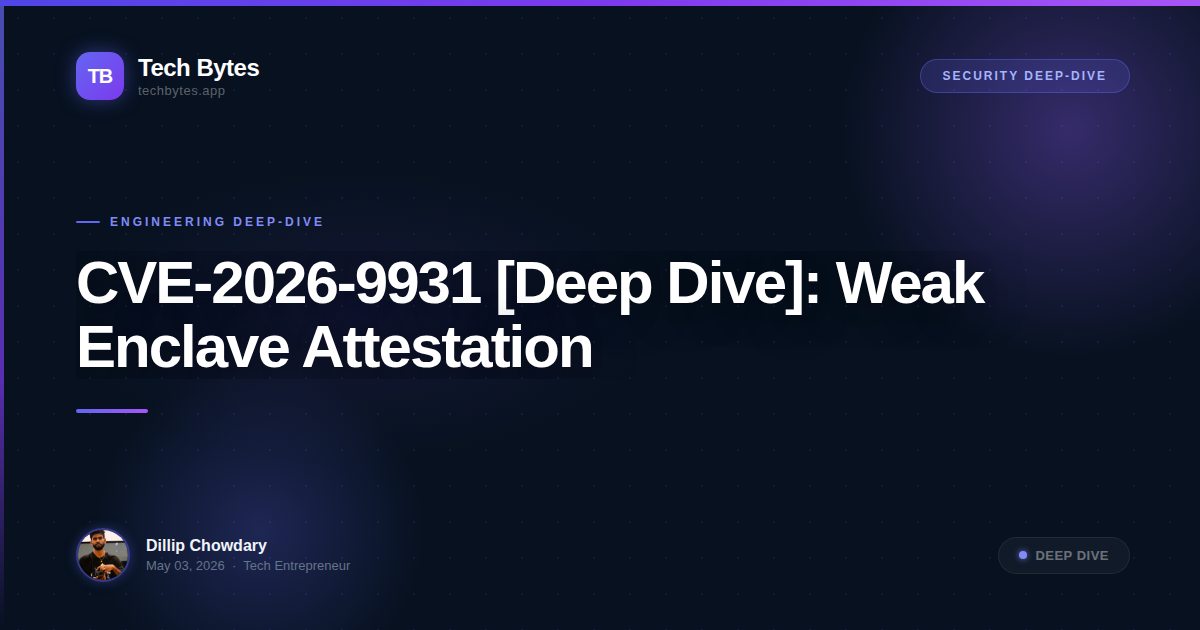 CVE-2026-9931 [Deep Dive]: Weak Enclave Attestation
