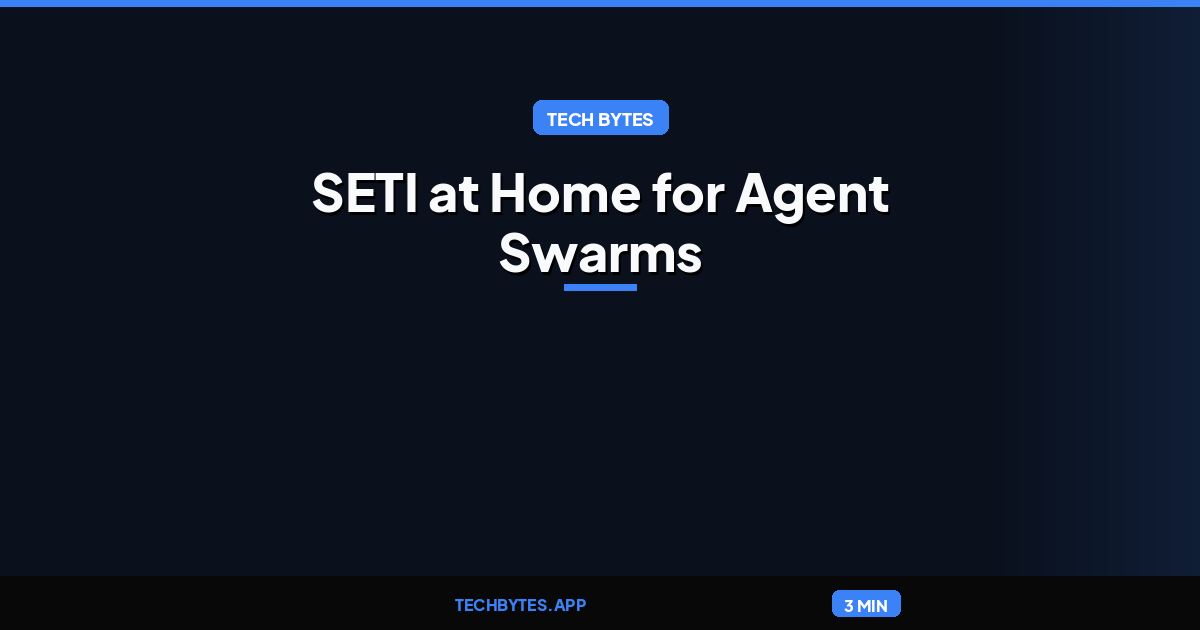 Dark Forest: SETI at Home for Agent Swarms