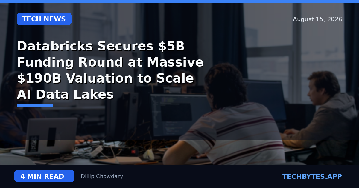 Databricks Secures $5B Funding Round at Massive $190B Valuation to Scale AI Data Lakes