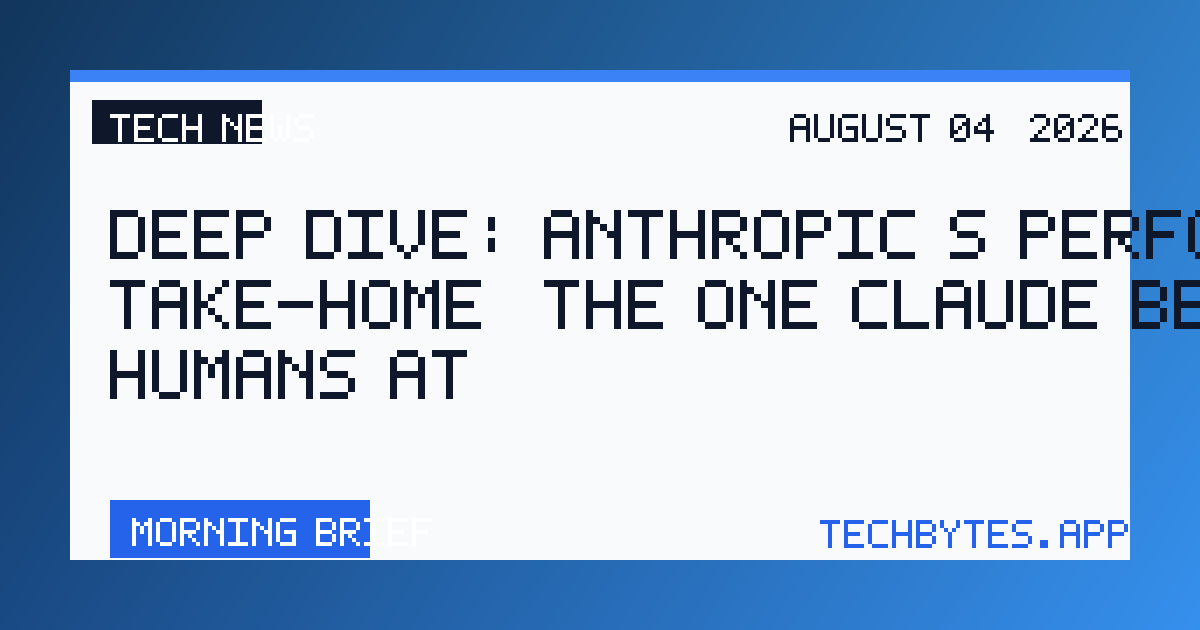 Deep Dive: Anthropic's Performance Take-Home (The One Claude Beat Humans At)