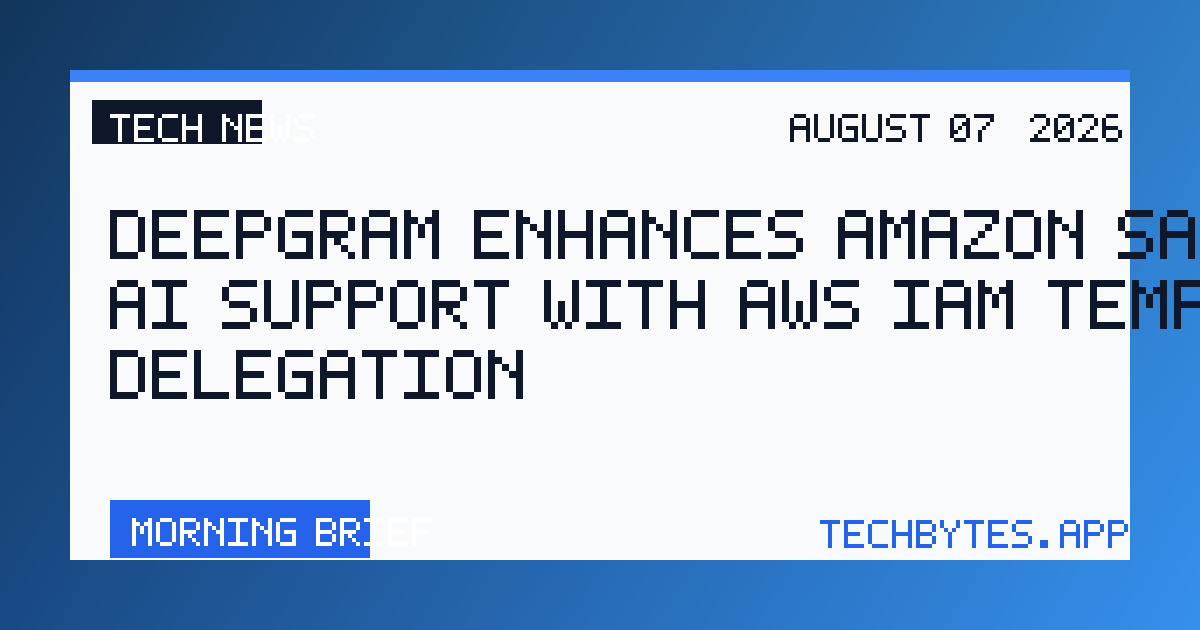 Deepgram enhances Amazon SageMaker AI support with AWS IAM Temporary Delegation
