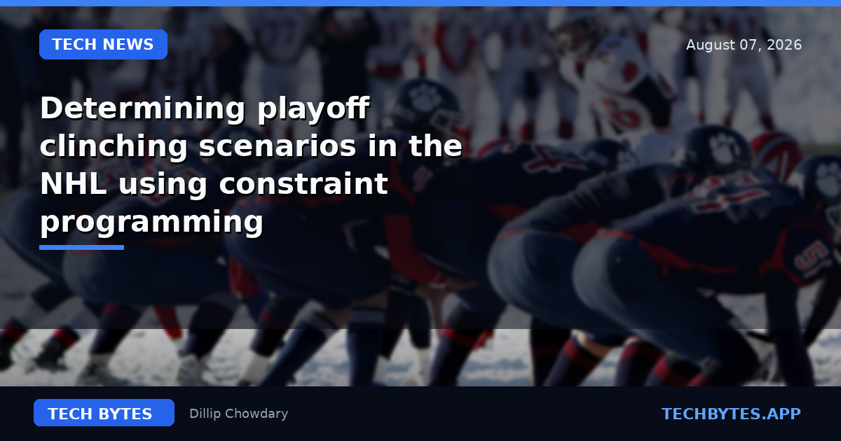 Determining playoff clinching scenarios in the NHL using constraint programming