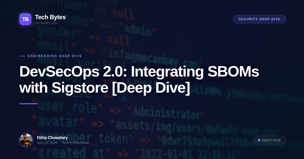 DevSecOps 2.0: Integrating SBOMs with Sigstore [Deep Dive]