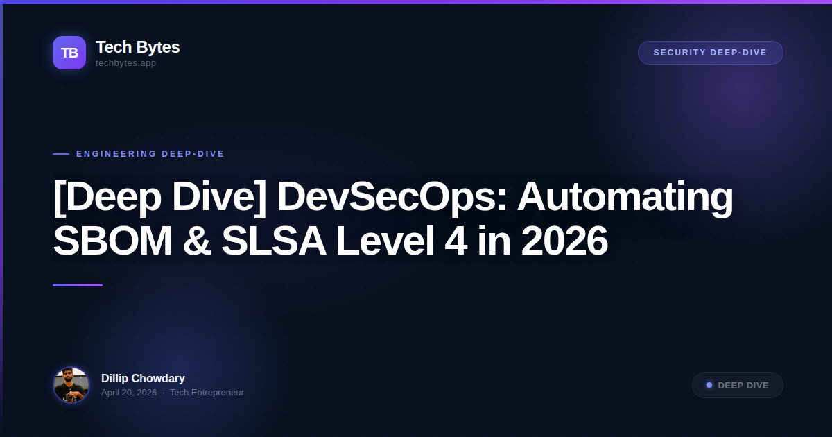 [Deep Dive] DevSecOps: Automating SBOM & SLSA Level 4 in 2026
