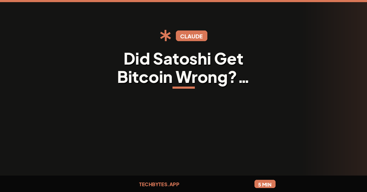Did Satoshi Get Bitcoin Wrong? Claude's NSA Discovery Sparks Debate
