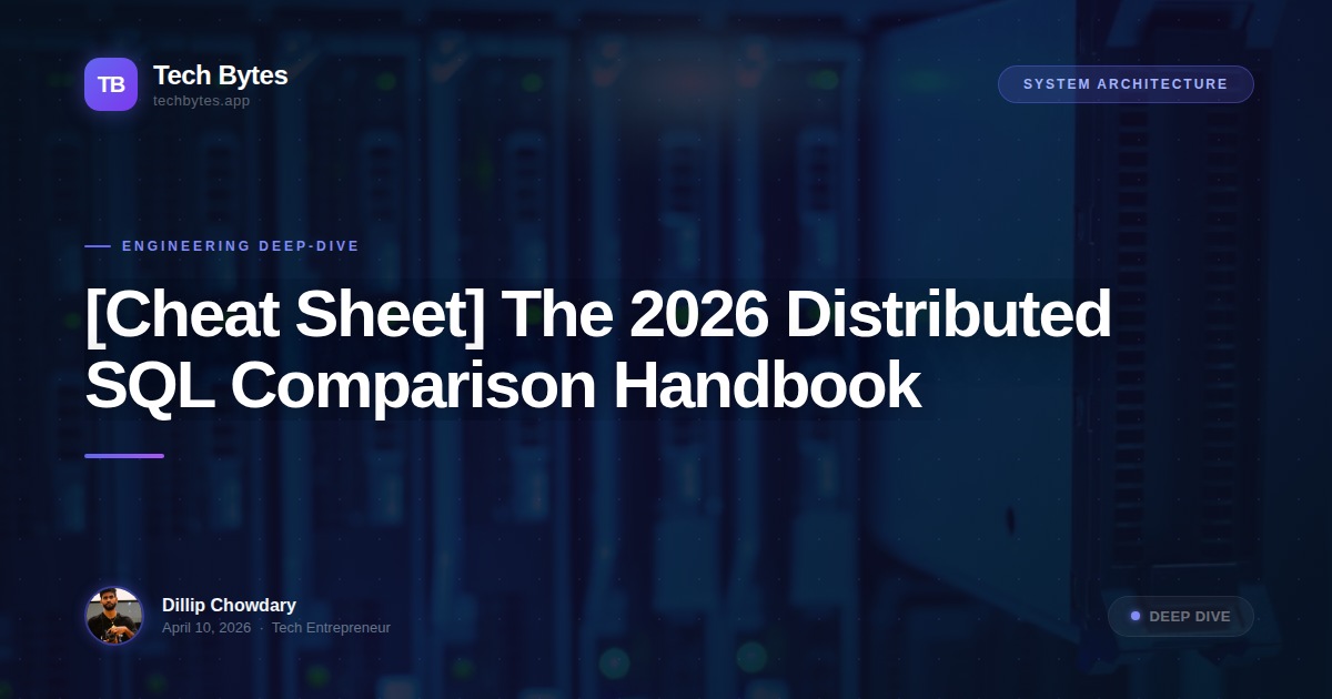 [Cheat Sheet] The 2026 Distributed SQL Comparison Handbook