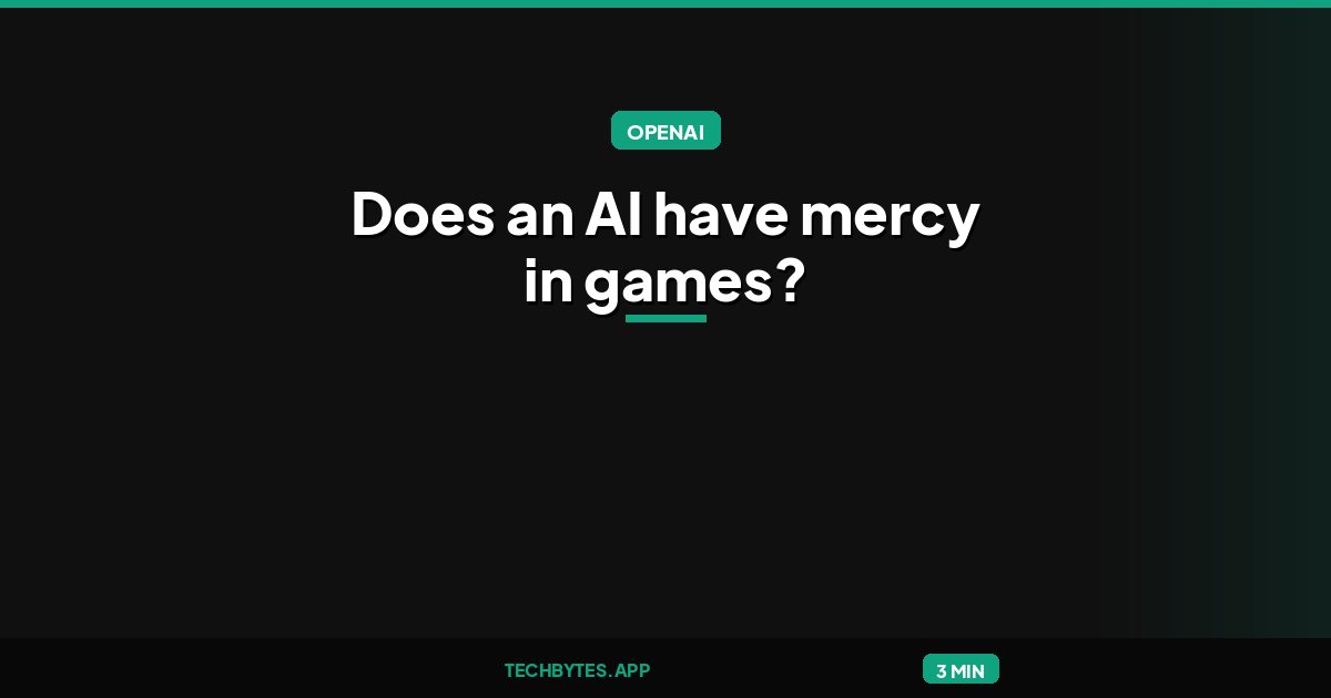 Does an AI have mercy in games? Fable 5.1 vs. GPT-6