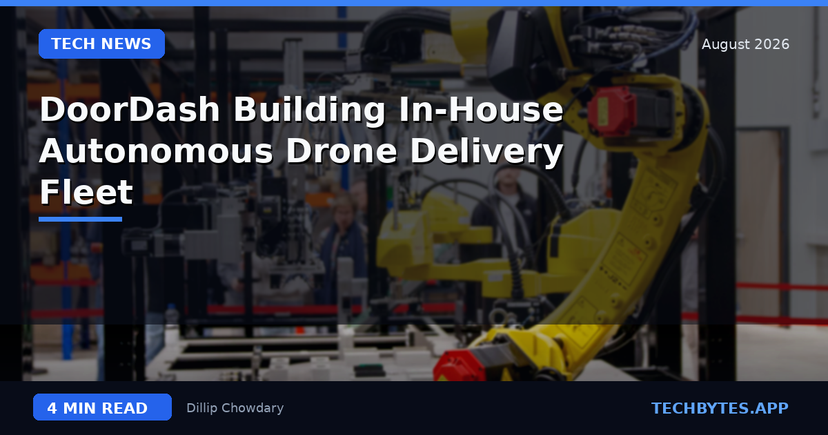DoorDash Building In-House Autonomous Drone Delivery Fleet