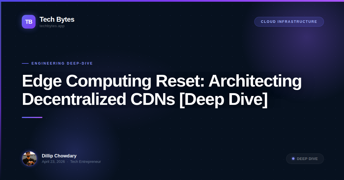 Edge Computing Reset: Architecting Decentralized CDNs [Deep Dive]
