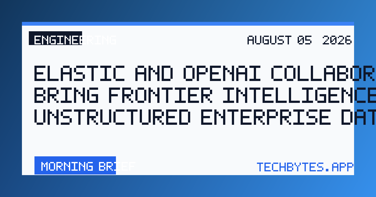 Elastic and OpenAI collaborate to bring frontier intelligence to unstructured enterprise data