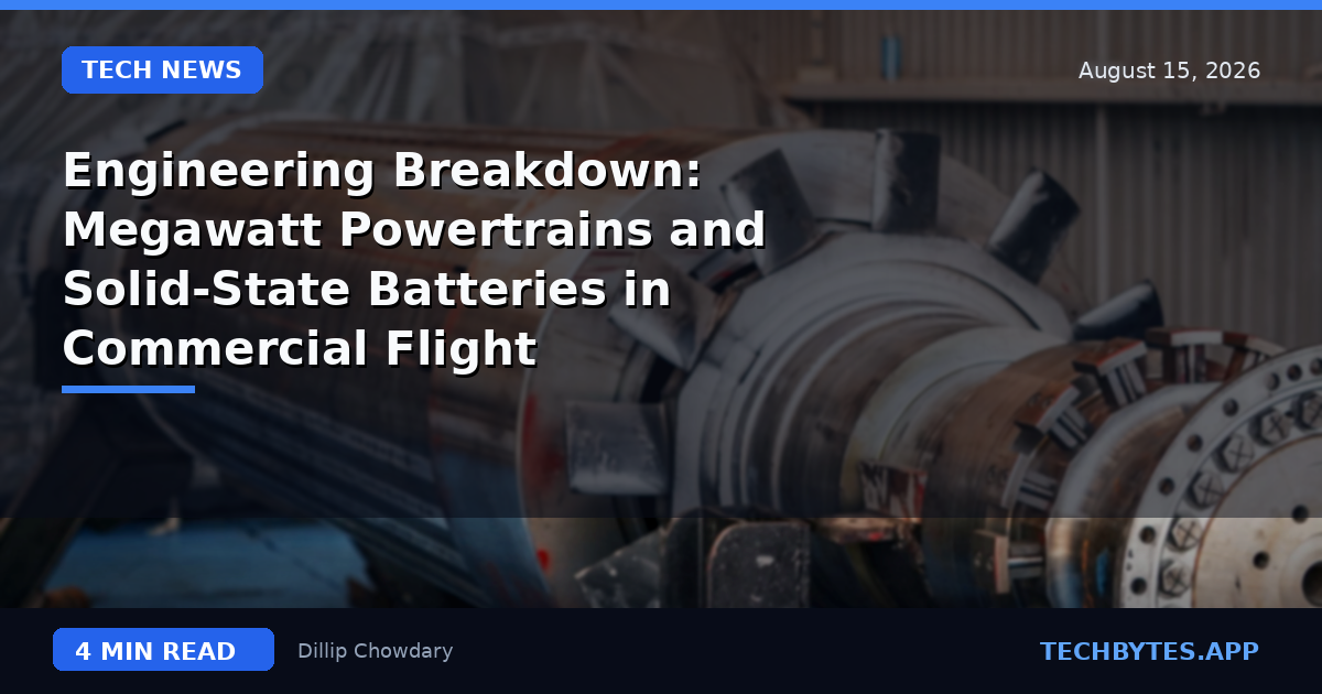 Engineering Breakdown: Megawatt Powertrains and Solid-State Batteries in Commercial Flight