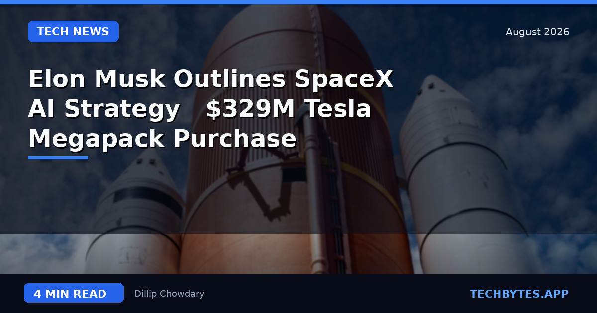 Elon Musk Outlines SpaceX AI Strategy & $329M Tesla Megapack Purchase