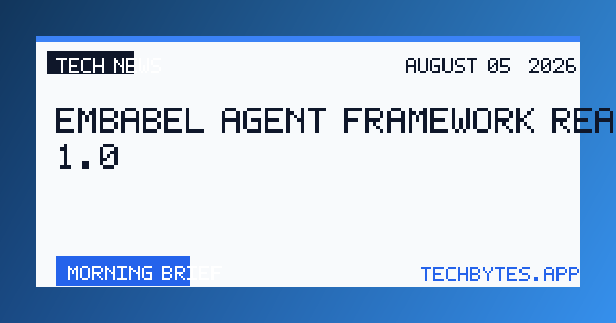 Embabel Agent Framework Reaches 1.0