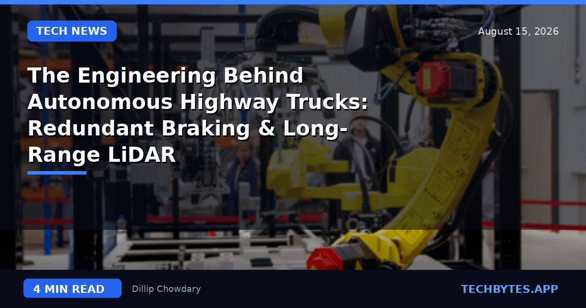 The Engineering Behind Autonomous Highway Trucks: Redundant Braking & Long-Range LiDAR