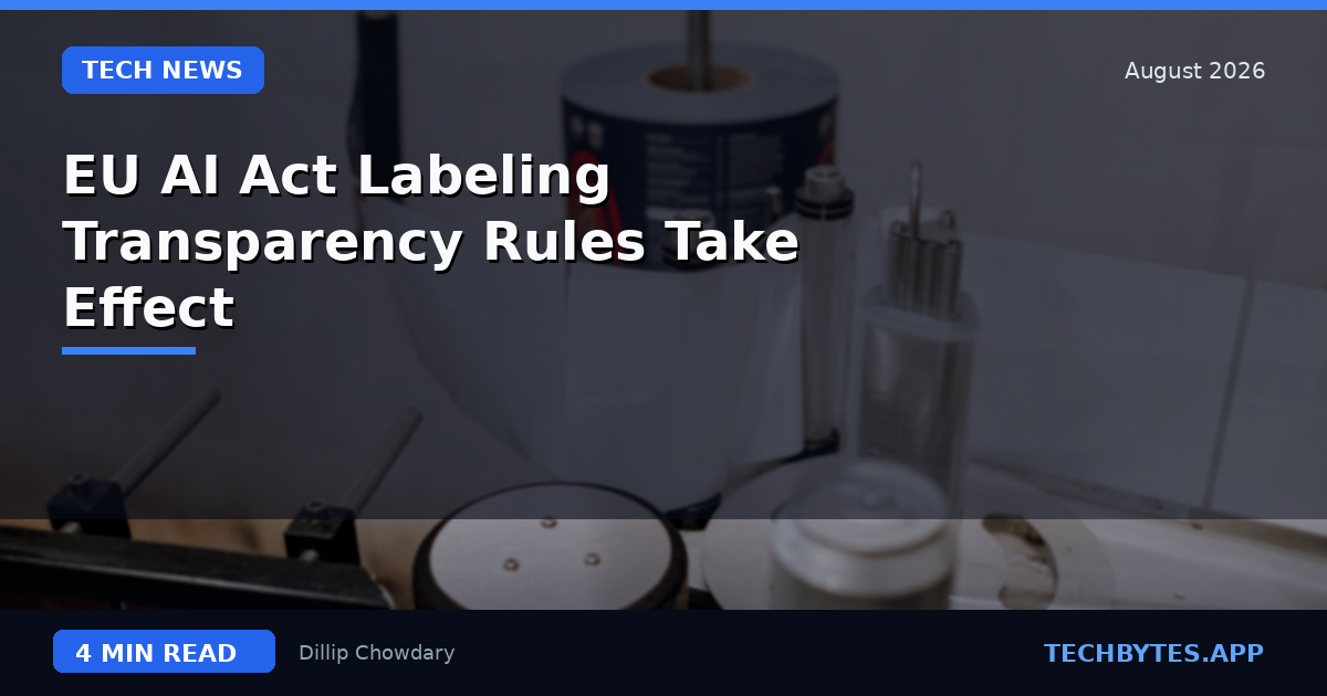 EU AI Act Labeling & Transparency Rules Take Effect