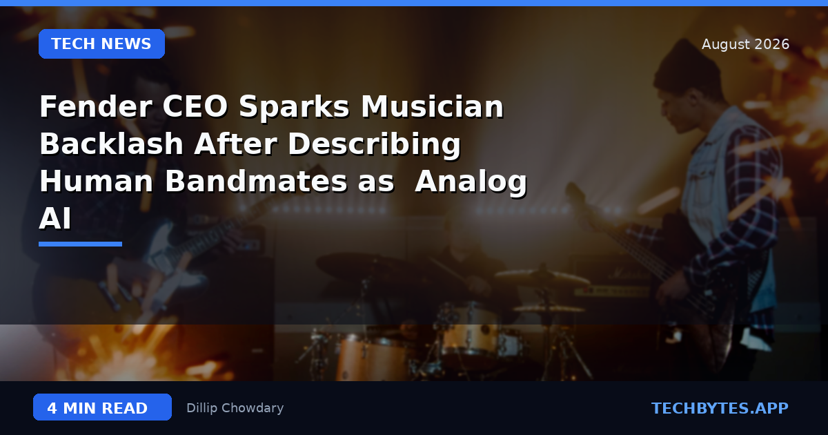 Fender CEO Sparks Musician Backlash After Describing Human Bandmates as 'Analog AI'