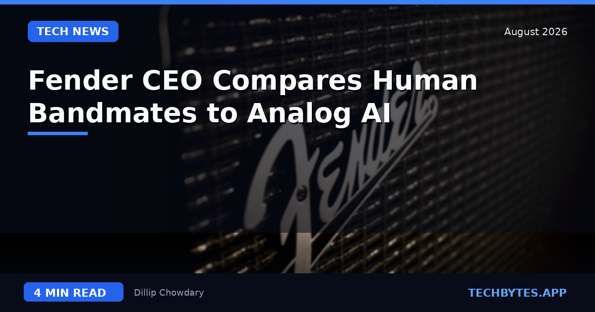 Fender CEO Compares Human Bandmates to Analog AI