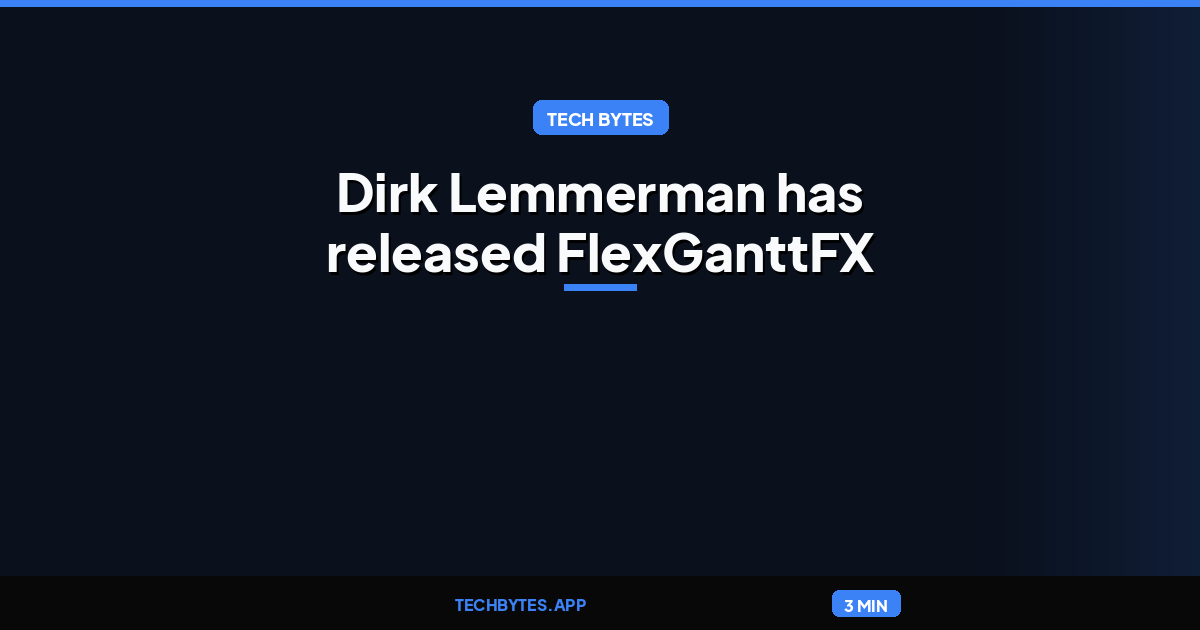 FlexGanttFX is Open Source: Dirk Lemmerman has released FlexGanttFX