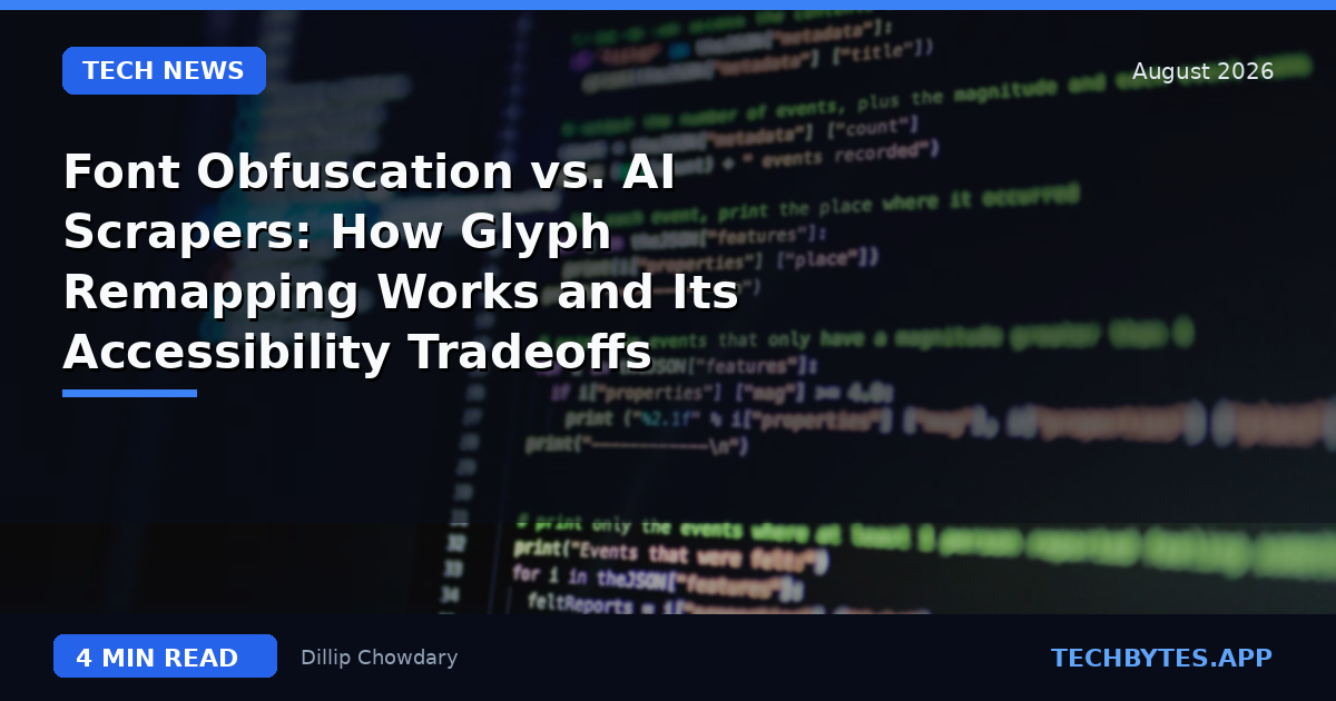 Font Obfuscation vs. AI Scrapers: How Glyph Remapping Works and Its Accessibility Tradeoffs